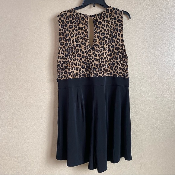 Torrid New Size 2X Studio Knit Surplice Leopard Print and Black Romper - Picture 8 of 14